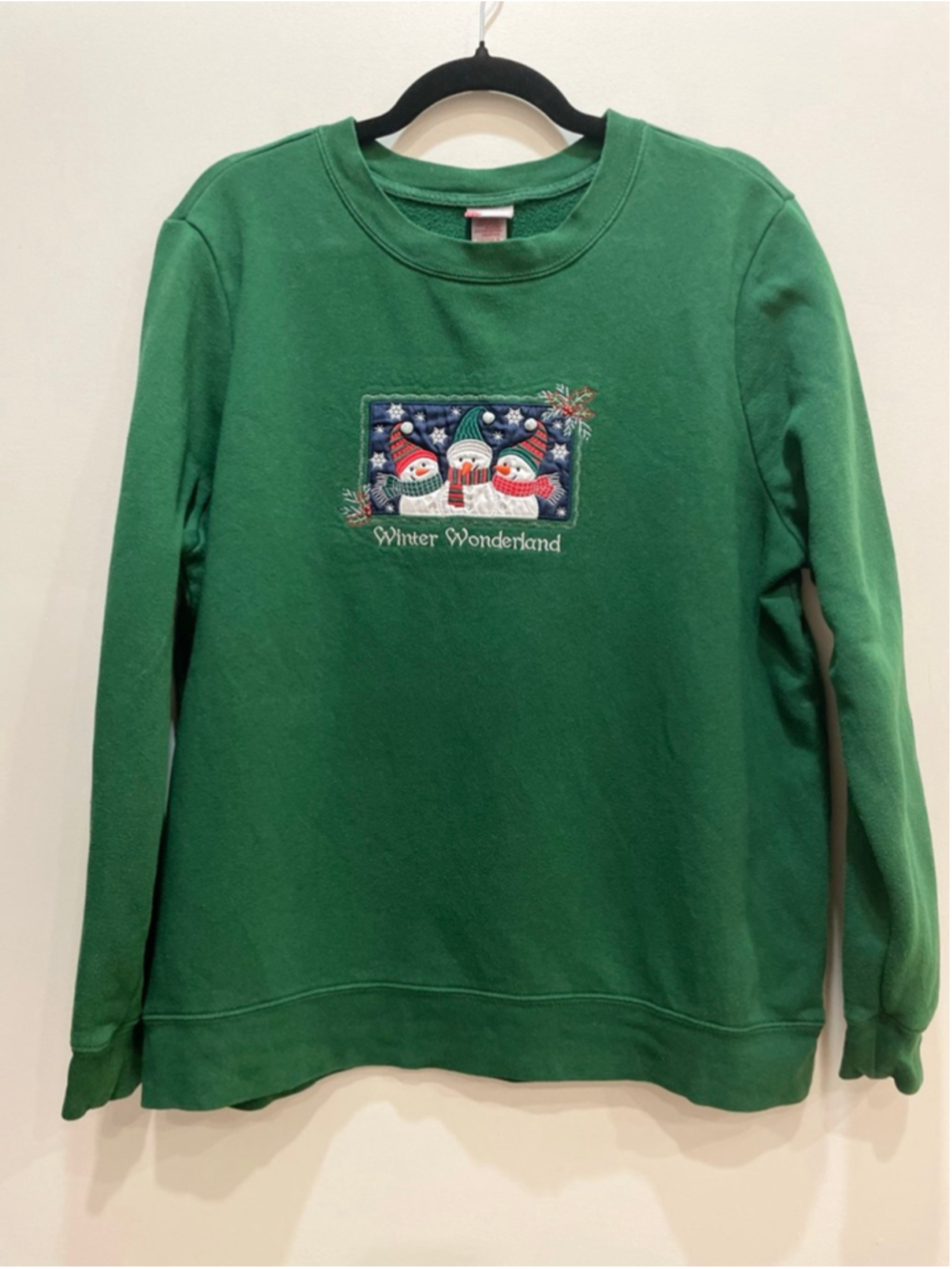 Holiday Editions Christmas Holiday Sweatshirt L 3D Snowman 90s Mom Ugly Sweater
